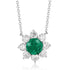 PT950 Cultivated Diamond Cultivated Emerald necklace A (JSEGR232A Platinum)