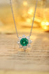 PT950 Cultivated Diamond Cultivated Emerald necklace A (JSEGR232A Platinum)
