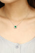 PT950 Cultivated Diamond Cultivated Emerald necklace A (JSEGR232A Platinum)