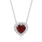 S925 Silver-Cultured Red Gem Necklace A (JN110Y)