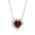 S925 Silver-Cultured Red Gem Necklace A (JN110Y)