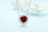 S925 Silver-Cultured Red Gem Necklace A (JN110Y)