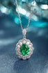 S925 Silver Cultivated Emerald Necklace W (JSEGN047Y)