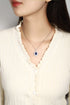 Silver Silver Cultivated Sapphire Necklace A (JSABN047Y)