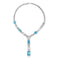 S925 Silver Sea Blue Imitation Diamond Necklace A (PN2156Y)