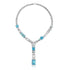 S925 Silver Sea Blue Imitation Diamond Necklace A (PN2156Y)