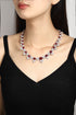 S925 Silver Synthetic Ruby Necklace W (PN2151Y)