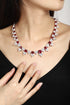 S925 Silver Synthetic Ruby Necklace W (PN2151Y)