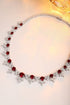 S925 Silver Synthetic Ruby Necklace W (PN2151Y)