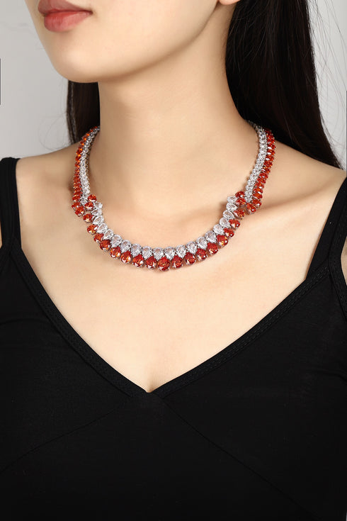 S925 Silver Fanta Imitation Diamond Necklace A (PN2157Y)