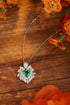 S925 SIlver Cultivated Emerald Necklace A (JSEGN019Y)