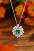 S925 SIlver Cultivated Emerald Necklace A (JSEGN019Y)