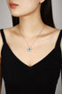 S925 SIlver Cultivated Emerald Necklace A (JSEGN019Y)