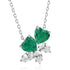 S925 Silver Cultivated Emerald Necklace A (JSEGN016Y)