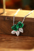 S925 Silver Cultivated Emerald Necklace A (JSEGN016Y)