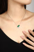 S925 Silver Cultivated Emerald Necklace A (JSEGN016Y)