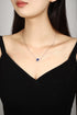 S925 Silver-Cultivated Sapphire Necklace A (JSABN052Y)