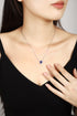S925 Silver-Cultivated Sapphire Necklace A (JSABN052Y)