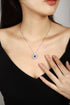 S925 Silver Cultivated Sapphire Necklace A (JSABN019Y)