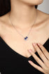 S925 Silver Cultivated Sapphire Necklace A (JSABN016Y)