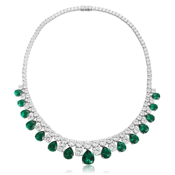 S925 Silver-Green Nano Necklace A (JN2150Y)