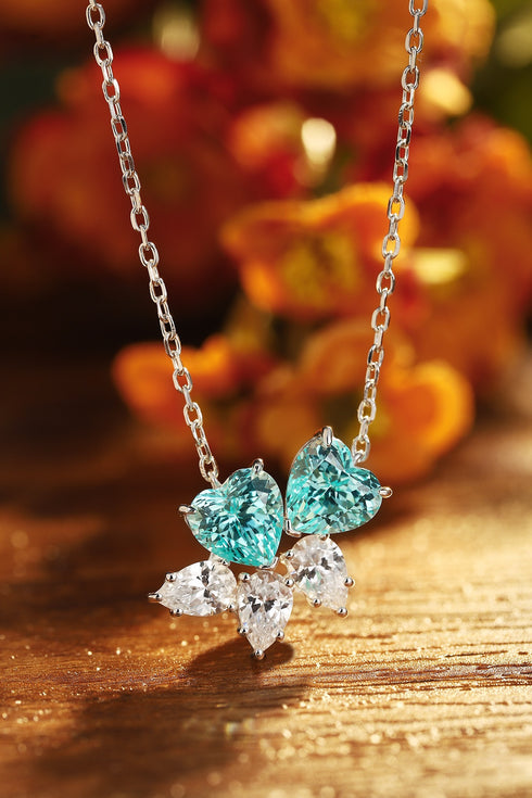 S925 silver cultivated Paraiba Necklace A (JN016Y)