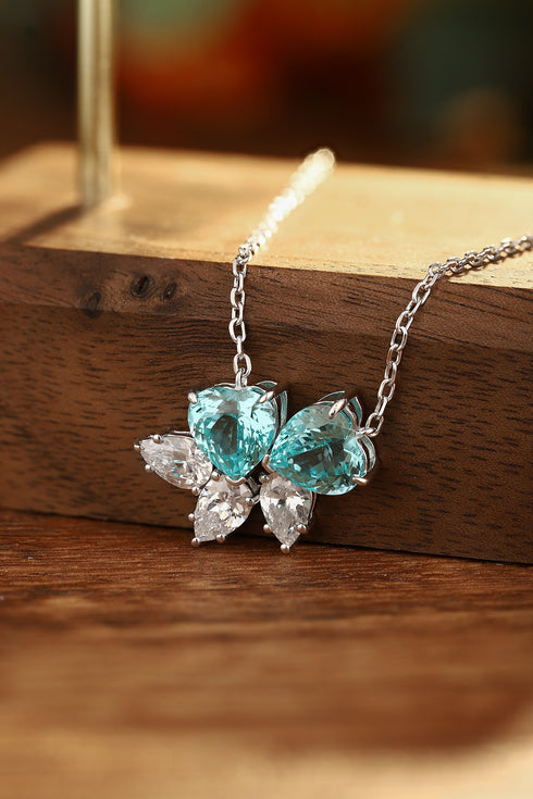 S925 silver cultivated Paraiba Necklace A (JN016Y)
