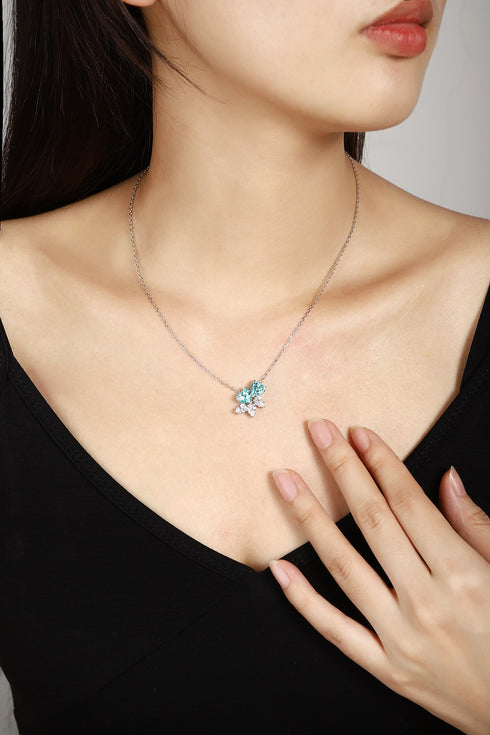 S925 silver cultivated Paraiba Necklace A (JN016Y)