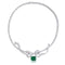 S925 Silver Cultivated Emerald Necklace W (JSEGn2155Y)