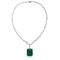 S925 Silver Cultivated Emerald Necklace A (JSEGN2093Y)