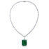 S925 Silver Cultivated Emerald Necklace A (JSEGN2093Y)