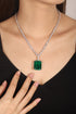 S925 Silver Cultivated Emerald Necklace A (JSEGN2093Y)