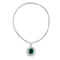 S925 Silver Cultivated Emerald Necklace W (JSEGN2092Y)