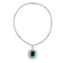 S925 Silver Cultivated Emerald Necklace W (JSEGN2092Y)