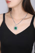 S925 Silver Cultivated Emerald Necklace W (JSEGN2092Y)