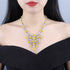 S925 Silver Yellow imitation diamond water Drop Luxury Large Set Chain A (NPSY92012)