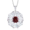 S925 Silver Natural Garnet Ring Necklace W (JN035)