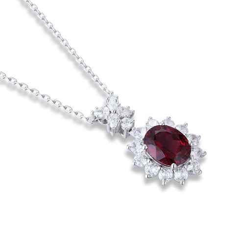 S925 Silver Natural Garnet Necklace A (JN309Y)