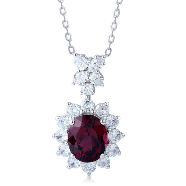 S925 Silver Natural Garnet Necklace A (JN309Y)