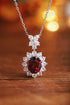 S925 Silver Natural Garnet Necklace A (JN309Y)