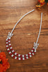 S925 Silver cultivated Red Gem Necklace A (JRURN2100Y)