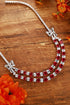 S925 Silver cultivated Red Gem Necklace A (JRURN2100Y)