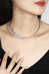 S925 Silver imitation pink Diamond Necklace W (JN535Y)