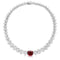 S925 Silver Cultivated Ruby Necklace W (JRUREN534Y)