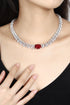 S925 Silver Cultivated Ruby Necklace W (JRUREN534Y)