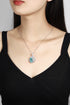 S925 Silver Cultivated Paraiba Necklace A (JN2145Y)