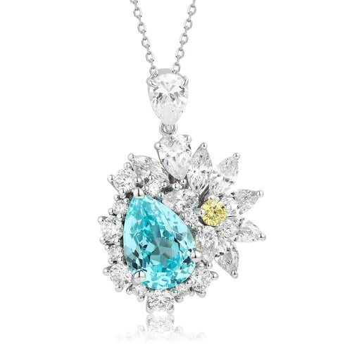 S925 Silver Cultivated Paraiba Necklace A (JN2145Y)