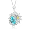 S925 Silver Cultivated Paraiba Necklace A (JN2145Y)