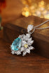 S925 Silver Cultivated Paraiba Necklace A (JN2145Y)
