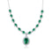S925 silver cultivated emerald Luxury Set Chain W (JSEGN239Y)